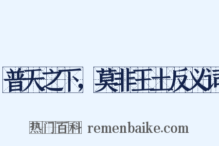 普天之下，莫非王土反义词是什么意思的图片